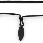 Pánský kožený náhrdelník Tangaroa - Maori amulet, Černá 67 cm