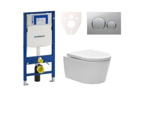 Cenově zvýhodněný závěsný WC set Geberit do lehkých stěn / předstěnová montáž + WC SAT Brevis SIKOGES3W42 SIKOGES3W42