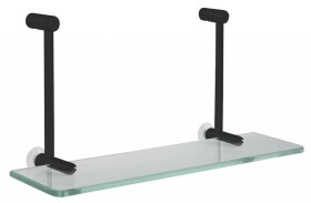 Sapho Závěsná skleněná polička na sprchovou zástěnu 400x180x125mm, černá mat 1301-15B