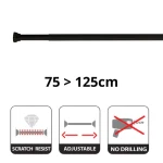 Spirella KRETA tyč na sprchový závěs 75-125 cm matně černá / bez vrtání / hliník