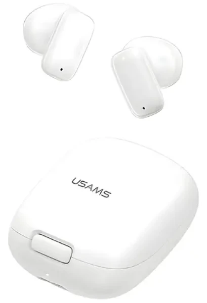 USAMS ID25 bílá / TWS sluchátka do uší / Bluetooth 5.3 / dotykové ovládání (BHUID02)