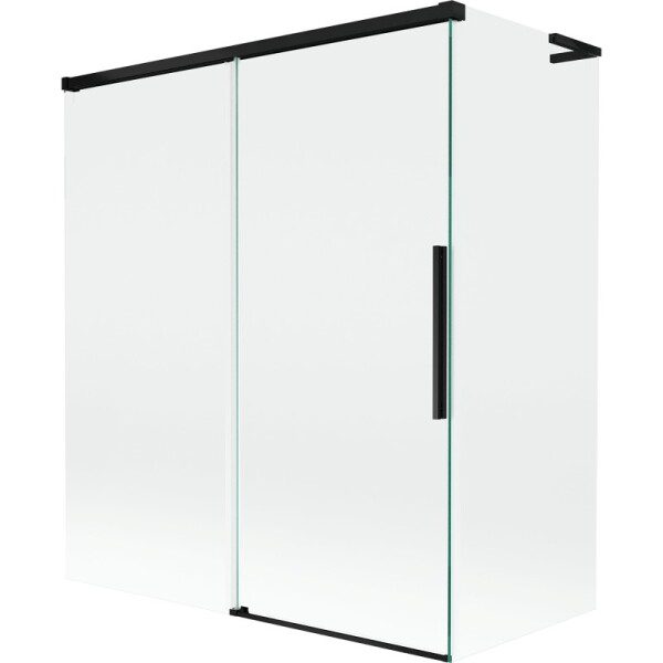 MEXEN/S - Rox L vanová zástěna 2-křídlová posuvná 140 + 70 x 150, transparent, černá 8C9L-140-070-70-00
