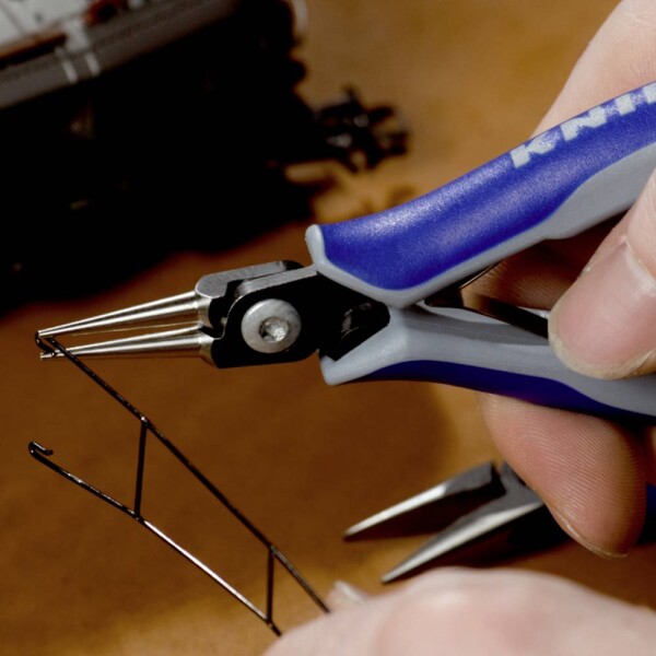 Knipex 34 32 130 pro elektroniku a jemnou mechaniku kleště kruhové rovné chrom-vanadová ocel na kuličková ložiska 135 mm