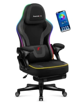 Huzaro Force 4.6 Mesh RGB černá / Herní židle / nastavitelná / nosnost až 130 kg / látka (HZ-FORCE 4.6 RGB BLACK MESH)