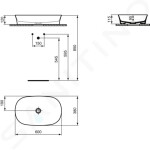 IDEAL STANDARD - Ipalyss Umyvadlo na desku, 600x380 mm, bez přepadu, Ideal Plus, bílá E1396MA