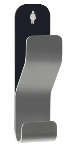 Spirella ANOBILE dvojitý samolepicí háček černo-stříbrný / Nerezová ocel / 30 x 110 mm