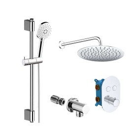 Mereo Sprchová sada s termostatickou tlačítkovou podomítkovou baterií - 2 - cestná - oválný kryt CB60106TB2
