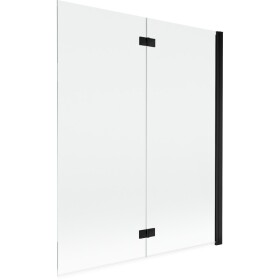 MEXEN - MIST vanová zástěna 140x150 cm 6mm 2-s, černá, čirá, pravá 8A9-140-002-70-00-P