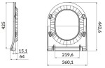 CERSANIT/S - CERSANIT POD. SYSTÉM AQUA 52 PNEU S QF + TLAČÍTKO SQUARE CHROM + WC CERSANIT ZEN CLEANON + SEDÁTKO S97-062 SQCR HA1