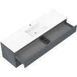 MEXEN/S - Rivel koupelnová skříňka 160 cm s umyvadlem Otis, 2 zásuvky, reliéf , grafit mat/bílá mat - 91A20-16047-2-BFF66-W18M 91A20-16047-2-BFF66-W18M01