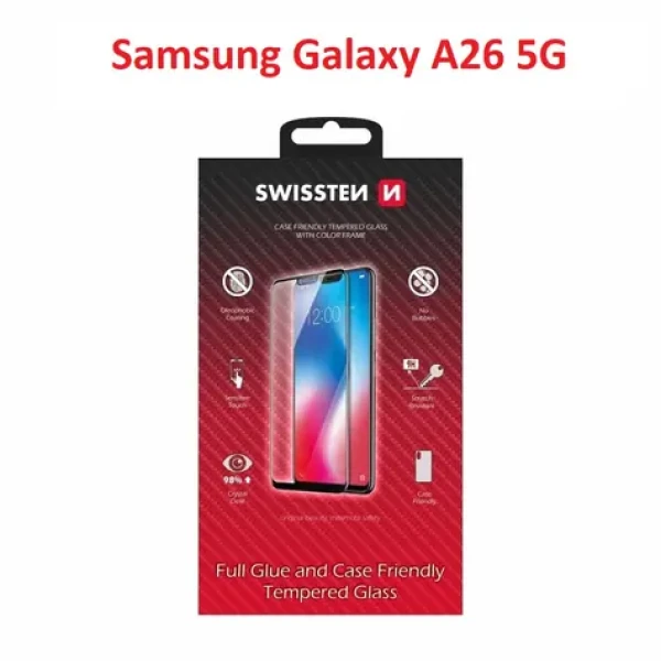 SWISSTEN FULL GLUE COLOR FRAME CASE FRIENDLY sklo pro SAMSUNG GALAXY A26 5G černá (54501873)