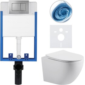 CERANO Kompletní WC set Profi/Cesso - bílá matná - WC tlačítko Classic/Tmavě šedá - pro zazdění - 49x36 cm - 188236