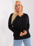 Černý dámský svetr plus size s viskózou L / XL