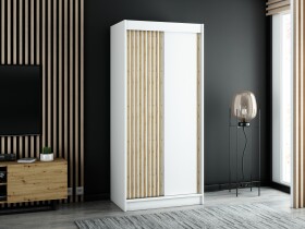 Šatní skříň Abi Lamelo Barva korpusu: Bílá, Rozměry: 100 cm