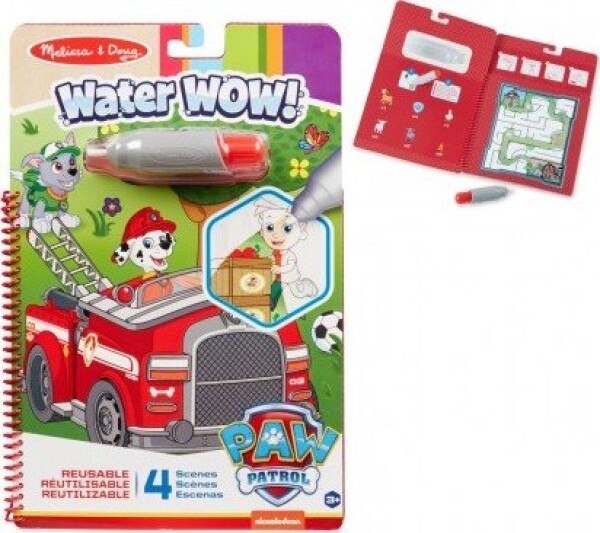 Kouzelné malování vodou Tlapková patrola/Paw Patrol omalovánky/blok 19x28cm + štětec, 4 listy