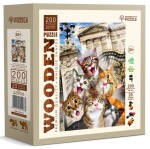 Dřevěné puzzle Koťata v Londýně 200 dílků