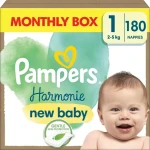 Pampers Harmonie Baby 2-5 kg (180ks) / Pleny / Velikost 1 (2-5 kg) (A858)