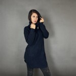 HOSH Pletený jednobarevný rolák CLAIRE Barva: Tyrkysová