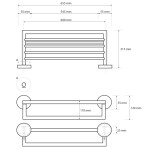 SAPHO - X-STEEL polička na ručníky s hrazdou, nerez mat XS406