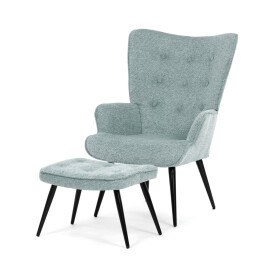 Relaxační křeslo, modrá, sametová látka, AK-303 BLUE2