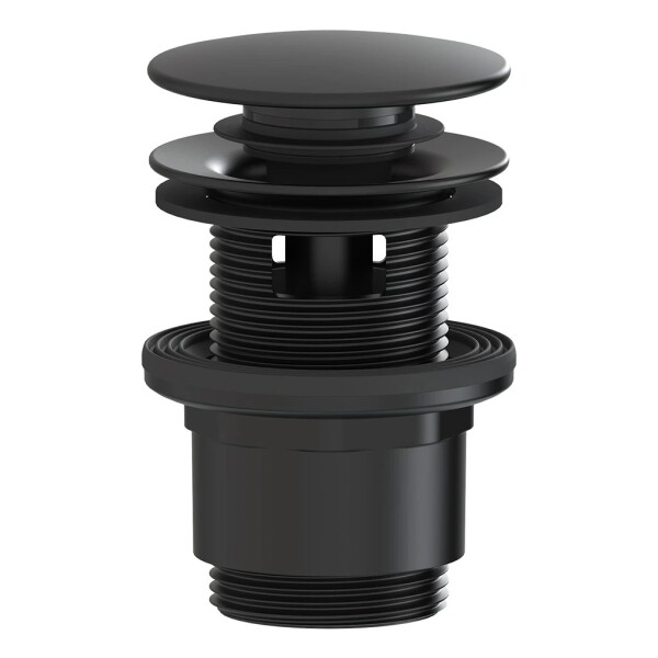 CERANO Umyvadlová výpusť - 5/4“ click-clack s přepadem - plast - 35/50mm - černá matná