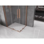 MEXEN/S - Velar Duo čtvercový sprchový kout 100 x 90, transparent, měď kartáčovaná 871-100-090-02-65