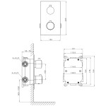 SAPHO - KIMURA podomítková sprchová termostatická baterie, box, 3 výstupy, chrom KU383