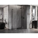 MEXEN/S - Lunar L sprchový kout dveře křídlové pravá 75 x 70, transparent, grafit kartáčovaná 834L-075-070-66-00-P