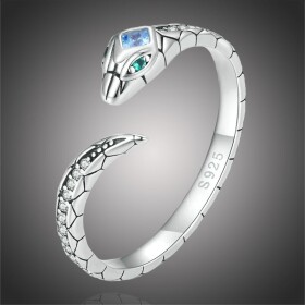 Stříbrný prsten Snake, stříbro 925/1000, had, Stříbrná