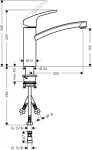 HANSGROHE - Focus M41 Dřezová baterie, chrom 31804000