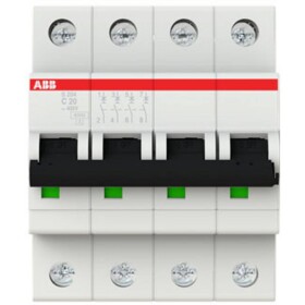 ABB 2CDS254001R0204 S204-C20 elektrický jistič 4pólový 20 A 400 V