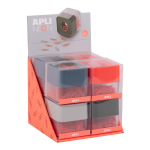 APLI zásobník na kancelářské sponky NEON, 8 ks, magnetický, displej, mix barev