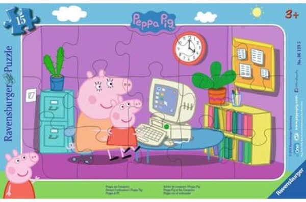 Ravensburger Prasátko Peppa: Před počítačem - 15 dílků