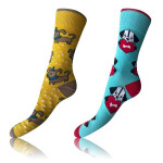 Veselé ponožky 2 páry CRAZY SOCKS 2x - BELLINDA - světle modrá 35 - 38