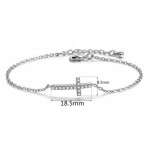 Náramek s křížkem a zirkony Florence, Stříbrná 17 cm + 3 cm (prodloužení)