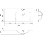 MEXEN - Vela umyvadlo zapuštěné do desky pravá 101 x 46,5, bílá lesk 25231000P