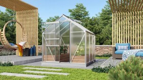 Polykarbonátový skleník – Vitavia Venus 3800, PC 4 mm stříbrný