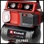 Einhell TE-AC 18/75 Li OF-Solo černá/červená / Aku kompresor / 18V / nádrž 5l / 8 bar / bez baterie a nabíječky (4020410)