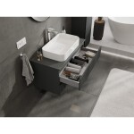 MEXEN/S - Rivel koupelnová skříňka pod umyvadlo 90, 2 zásuvky, reliéf , grafit mat 91A20-09047-2-BFF66