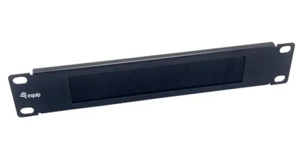 Equip 10" / Průchozí panel s kartáčem / 1U / ocel / černá (327532)