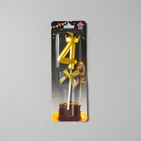 Dortová svíčka s "korunkou" zlatá č.4