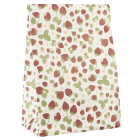 Ib Laursen Papírový sáček Strawberries 28,5 cm, červená barva, papír