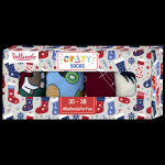 Dárková krabička zábavných crazy ponožek 4 páry CRAZY SOCKS BOX - BELLINDA - červená 39 - 42