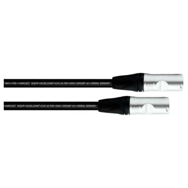 Cordial 15621 RJ45 síťové kabely, propojovací kabely CAT 6A SF/UTP 3.00 m černá krytí PUR 1 ks