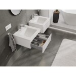 MEXEN/S - Rivel koupelnová skříňka 50 cm s umyvadlem Otis, 1 šuplík, reliéf , bílá mat 91A20-05023-1-BF01-W18M01