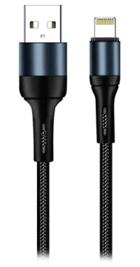 Colorway černá / Datový kabel / USB-A - Lightning / nylonový / 2,4 A / 1 m (CW-CBUL045-BK)