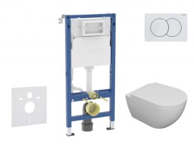GEBERIT - Duofix Set předstěnové instalace, klozetu Oudee a sedátka softclose, tlačítko Delta01, alpská bílá SANI11CA3102B