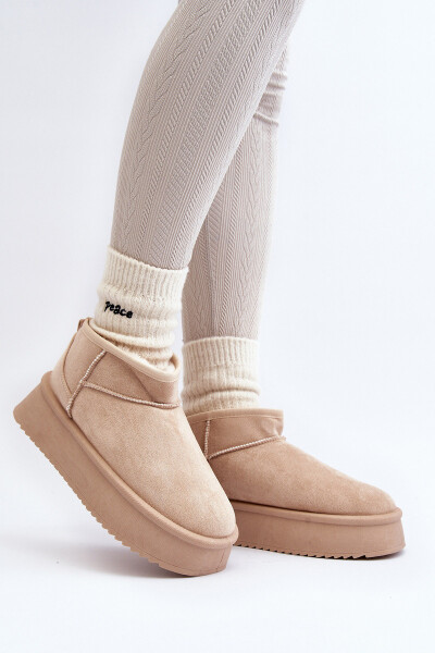 Dámské Sněhule Na Hrubé Podrážce Beige Caliksa 38
