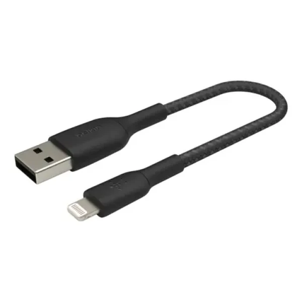Belkin BOOST CHARGE kabel opletený USB-A na Lightning černá / 15cm (CAA002bt0MBK)