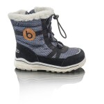 Dětské zimní boty s kožíškem ICEFOX, stahování, boční zip, BUGGA, B00171-10, černá - 30